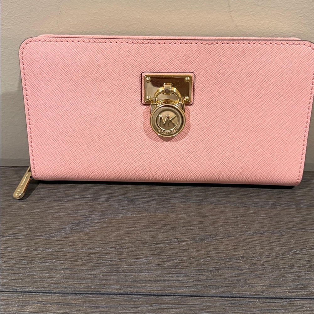 Michael Kors Blush Wallet with Gold Hardware